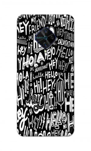 For Vivo S1 Pro Ptinted Mobile Case Back Cover Pouch (Black And White Graffiti)