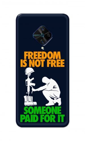 For Vivo S1 Pro Ptinted Mobile Case Back Cover Pouch (Freedom Is Not Free)