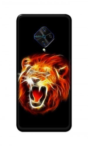 For Vivo S1 Pro Ptinted Mobile Case Back Cover Pouch (Lion Fire)