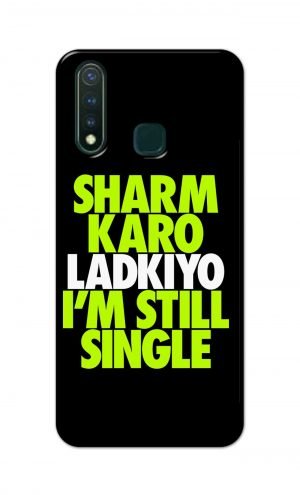 For Vivo U20 Vivo U3 Vivo Y19 Ptinted Mobile Case Back Cover Pouch (Sharm Karo Ladkiyon)