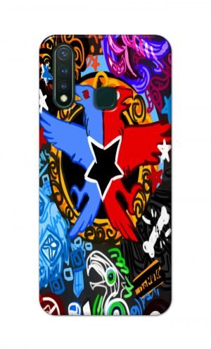 For Vivo U20 Vivo U3 Vivo Y19 Ptinted Mobile Case Back Cover Pouch (Colorful Eagle)