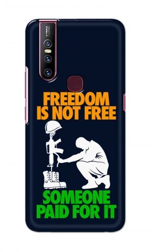 For Vivo V15 Ptinted Mobile Case Back Cover Pouch (Freedom Is Not Free)