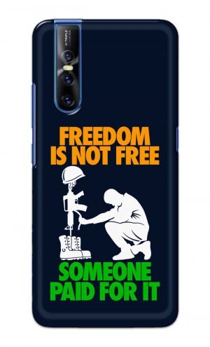 For Vivo V15 Pro Ptinted Mobile Case Back Cover Pouch (Freedom Is Not Free)