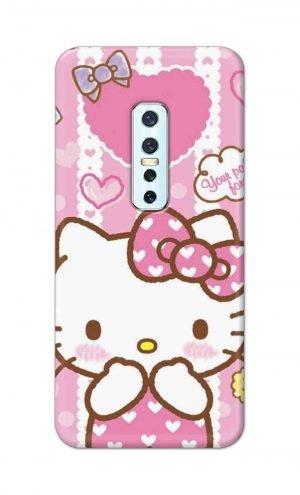 For Vivo V17 Pro Ptinted Mobile Case Back Cover Pouch (Hello Kitty Pink)
