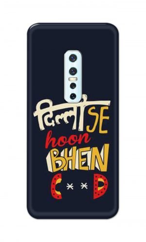 For Vivo V17 Pro Ptinted Mobile Case Back Cover Pouch (Dilli Se Hoon)