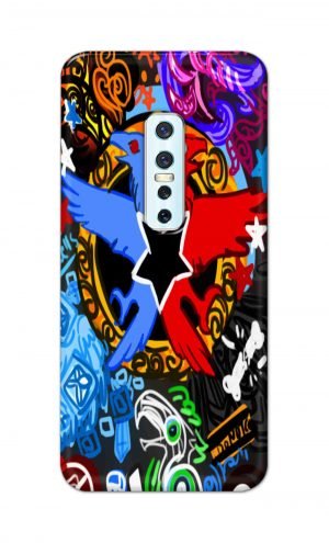For Vivo V17 Pro Ptinted Mobile Case Back Cover Pouch (Colorful Eagle)