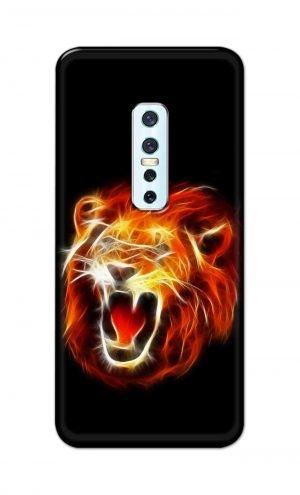 For Vivo V17 Pro Ptinted Mobile Case Back Cover Pouch (Lion Fire)