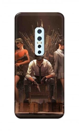 For Vivo V17 Pro Ptinted Mobile Case Back Cover Pouch (Pubg Sitting)