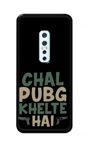For Vivo V17 Pro Ptinted Mobile Case Back Cover Pouch (Pubg Khelte Hain)