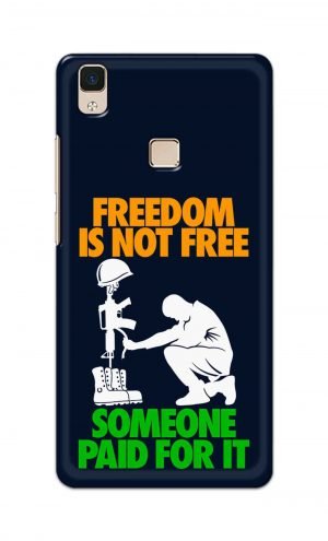 For Vivo V3 Ptinted Mobile Case Back Cover Pouch (Freedom Is Not Free)