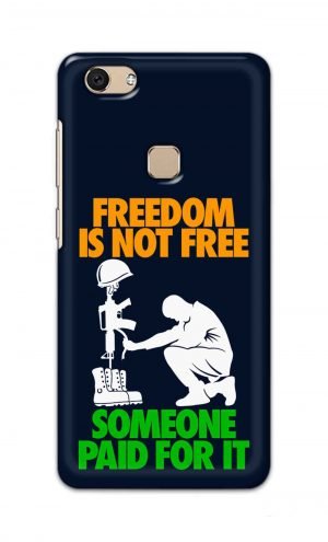 For Vivo V7 Ptinted Mobile Case Back Cover Pouch (Freedom Is Not Free)
