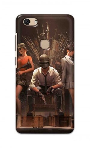 For Vivo V7 Ptinted Mobile Case Back Cover Pouch (Pubg Sitting)