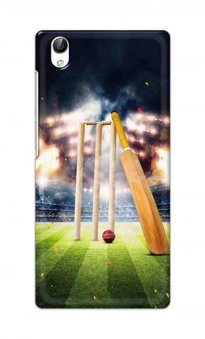 For Vivo Y51 Ptinted Mobile Case Back Cover Pouch (Cricket Bat Ball)