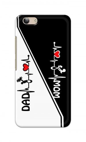 For VivoY53 Ptinted Mobile Case Back Cover Pouch (Mom Dad)