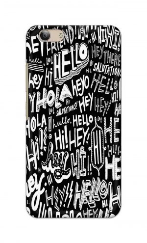 For VivoY53 Ptinted Mobile Case Back Cover Pouch (Black And White Graffiti)