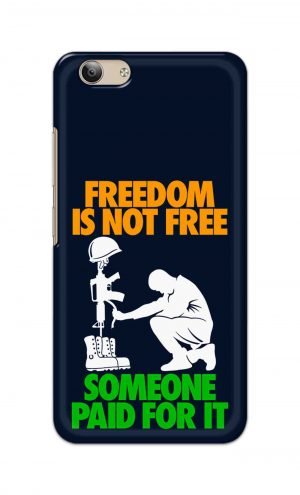 For VivoY53 Ptinted Mobile Case Back Cover Pouch (Freedom Is Not Free)