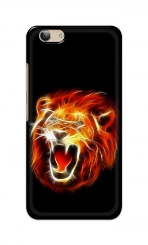 For VivoY53 Ptinted Mobile Case Back Cover Pouch (Lion Fire)