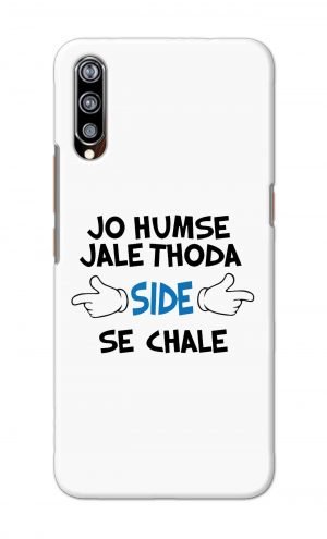 For Vivo Z1x Ptinted Mobile Case Back Cover Pouch (Jo Humse Jale Thoda Side Se Chale)