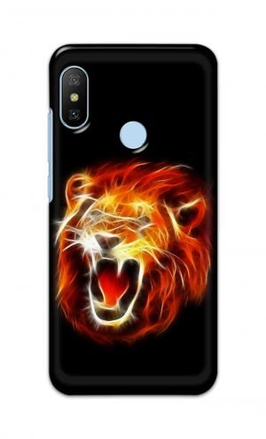 For Xiaomi Redmi Mi A2 Printed Mobile Case Back Cover Pouch (Lion Fire)