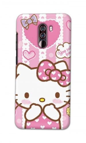 For Xiaomi Redmi Poco F1 Printed Mobile Case Back Cover Pouch (Hello Kitty Pink)