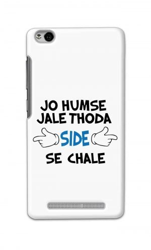 For Xiaomi Redmi 3s Printed Mobile Case Back Cover Pouch (Jo Humse Jale Thoda Side Se Chale)