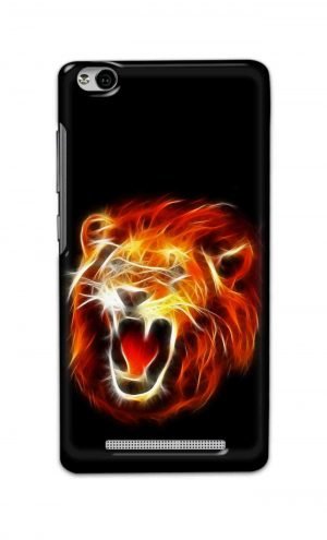 For Xiaomi Redmi 3s Printed Mobile Case Back Cover Pouch (Lion Fire)