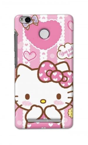 For Xiaomi Redmi 3s Prime Printed Mobile Case Back Cover Pouch (Hello Kitty Pink)