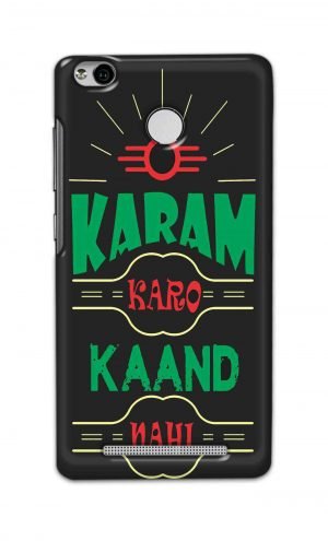 For Xiaomi Redmi 3s Prime Printed Mobile Case Back Cover Pouch (Karam Karo Kaand Nahi)