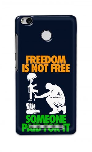 For Xiaomi Redmi 3s Prime Printed Mobile Case Back Cover Pouch (Freedom Is Not Free)