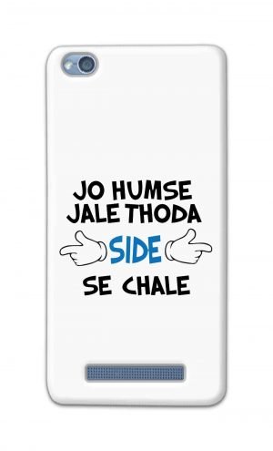 For Xiaomi Redmi 4a Printed Mobile Case Back Cover Pouch (Jo Humse Jale Thoda Side Se Chale)