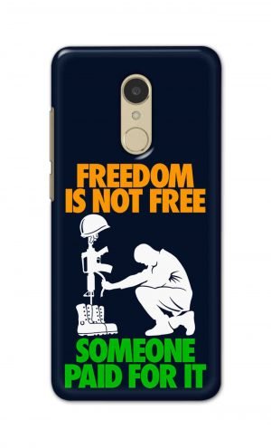 For Xiaomi Redmi 5 Printed Mobile Case Back Cover Pouch (Freedom Is Not Free)