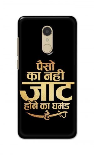 For Xiaomi Redmi 5 Printed Mobile Case Back Cover Pouch (Paison Ka Nahi Jaat Hone Ka Ghamand Hai)