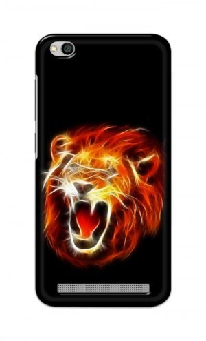 For Xiaomi Redmi 5a Printed Mobile Case Back Cover Pouch (Lion Fire)