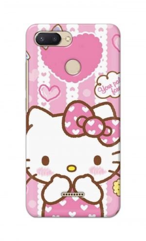 For Xiaomi Redmi 6 Printed Mobile Case Back Cover Pouch (Hello Kitty Pink)