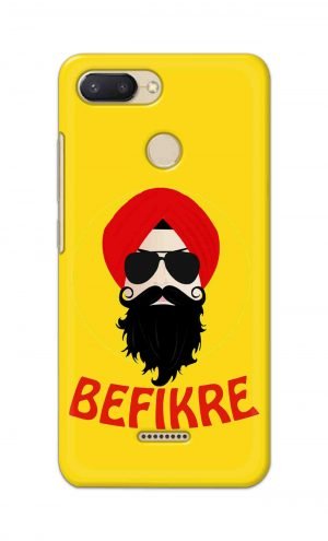 For Xiaomi Redmi 6 Printed Mobile Case Back Cover Pouch (Sardar Ji Befikre)