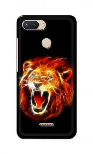For Xiaomi Redmi 6 Printed Mobile Case Back Cover Pouch (Lion Fire)