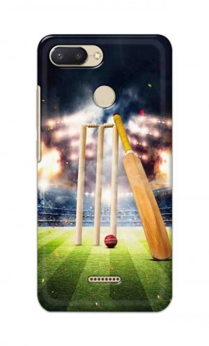 For Xiaomi Redmi 6 Printed Mobile Case Back Cover Pouch (Cricket Bat Ball)