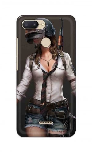 For Xiaomi Redmi 6 Printed Mobile Case Back Cover Pouch (Pubg Girl)