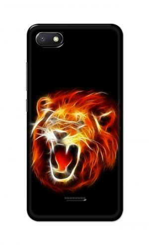 For Xiaomi Redmi 6a Printed Mobile Case Back Cover Pouch (Lion Fire)