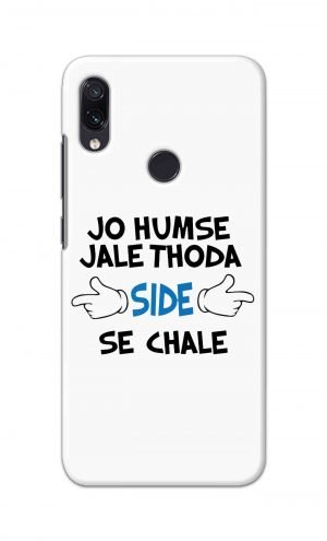 For Xiaomi Redmi 7 Redmi Y3 Printed Mobile Case Back Cover Pouch (Jo Humse Jale Thoda Side Se Chale)