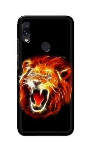 For Xiaomi Redmi 7 Redmi Y3 Printed Mobile Case Back Cover Pouch (Lion Fire)