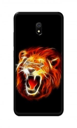 For Xiaomi Redmi 8a Printed Mobile Case Back Cover Pouch (Lion Fire)