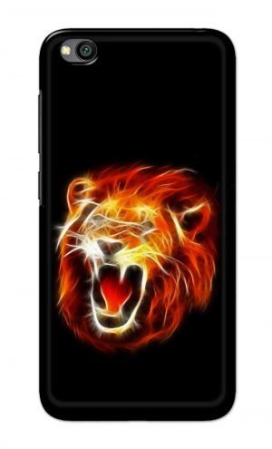 For Xiaomi Redmi Go Printed Mobile Case Back Cover Pouch (Lion Fire)
