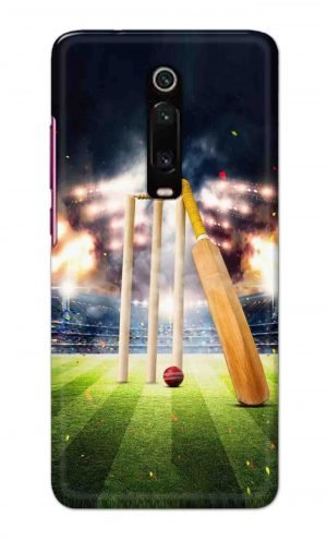 For Xiaomi Redmi K20 Pro Printed Mobile Case Back Cover Pouch (Cricket Bat Ball)