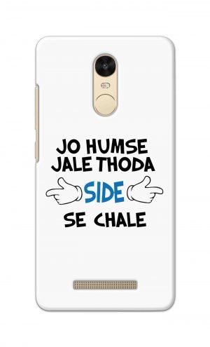 For Xiaomi Redmi Note 3 Printed Mobile Case Back Cover Pouch (Jo Humse Jale Thoda Side Se Chale)