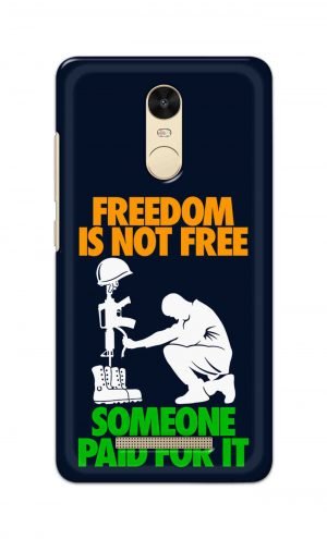 For Xiaomi Redmi Note 3 Printed Mobile Case Back Cover Pouch (Freedom Is Not Free)