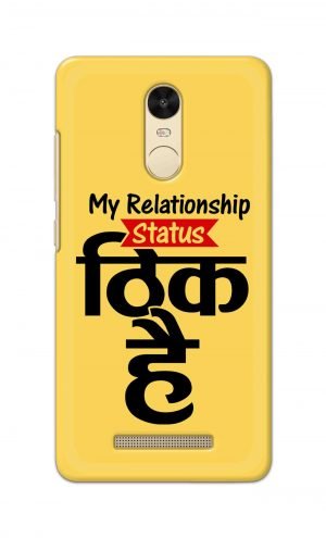 For Xiaomi Redmi Note 3 Printed Mobile Case Back Cover Pouch (My Relationship Status)