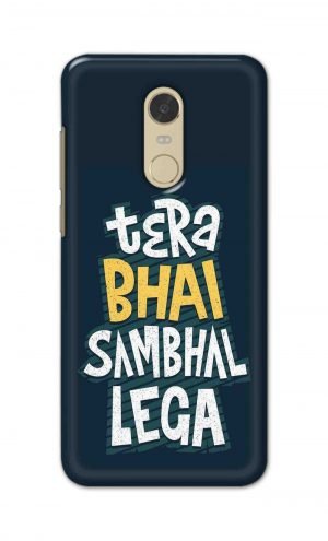 For Xiaomi Redmi Note 5 Printed Mobile Case Back Cover Pouch (Tera Bhai Sambhal Lega)