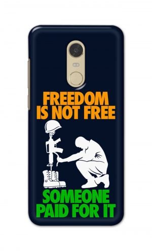 For Xiaomi Redmi Note 5 Printed Mobile Case Back Cover Pouch (Freedom Is Not Free)