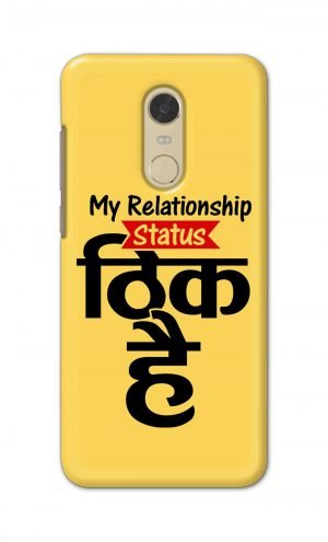 For Xiaomi Redmi Note 5 Printed Mobile Case Back Cover Pouch (My Relationship Status)